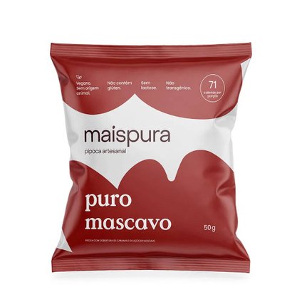 PIPOCA ARTESANAL MAIS PURA PURO MASCAVO 50G