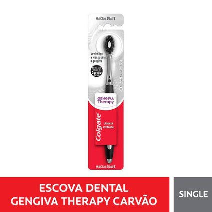 ESCOVA DENTAL MACIA COLGATE GENGIVA THERAPY CARVÃO
