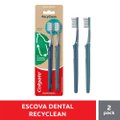 KIT ESCOVA DENTAL MACIA COLGATE RECYCLEAN - 2 UNIDADES