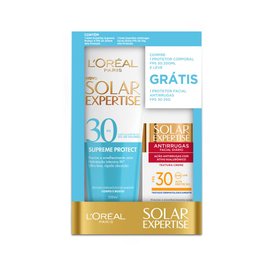 KIT LOREAL EXPERTISE PROTETOR SOLAR CORPORAL FPS 30 200ML E PROTETOR SOLAR FACIAL FPS 30 25G