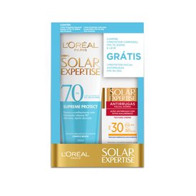 KIT LOREAL EXPERTISE PROTETOR SOLAR CORPORAL FPS 70 200ML E PROTETOR SOLAR FACIAL FPS 30 25G