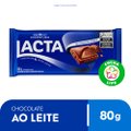 CHOCOLATE BARRA LACTA AO LEITE 80G