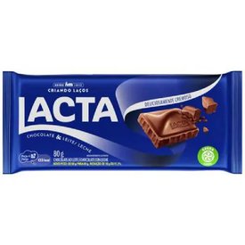 CHOCOLATE BARRA LACTA AO LEITE 80G