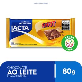 CHOCOLATE BARRA LACTA SHOT 80G