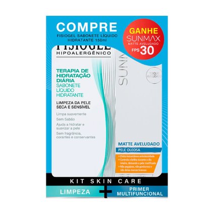 KIT SABONETE LÍQUIDO FISIOGEL HIDRATAÇÃO DIÁRIA 150ML GANHE PROTETOR SOLAR SUNMAX FPS30 50G