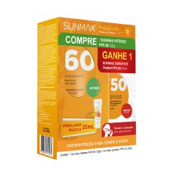 Kit Protetor Solar Sunmax Intense Fps60 120g Ganhe Protetor Solar Sensitive Fps50 25ml