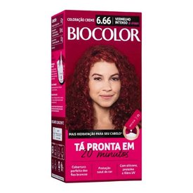 MINI KIT TINTA DE CABELO BIOCOLOR VERMELHO INTENSO DE ARRASAR 6.66