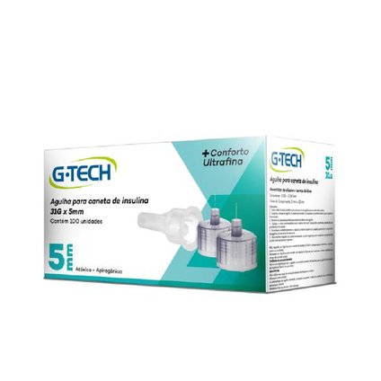 AGULHA PARA CANETA DE INSULINA G-TECH 5MM 31G CAIXA COM 100