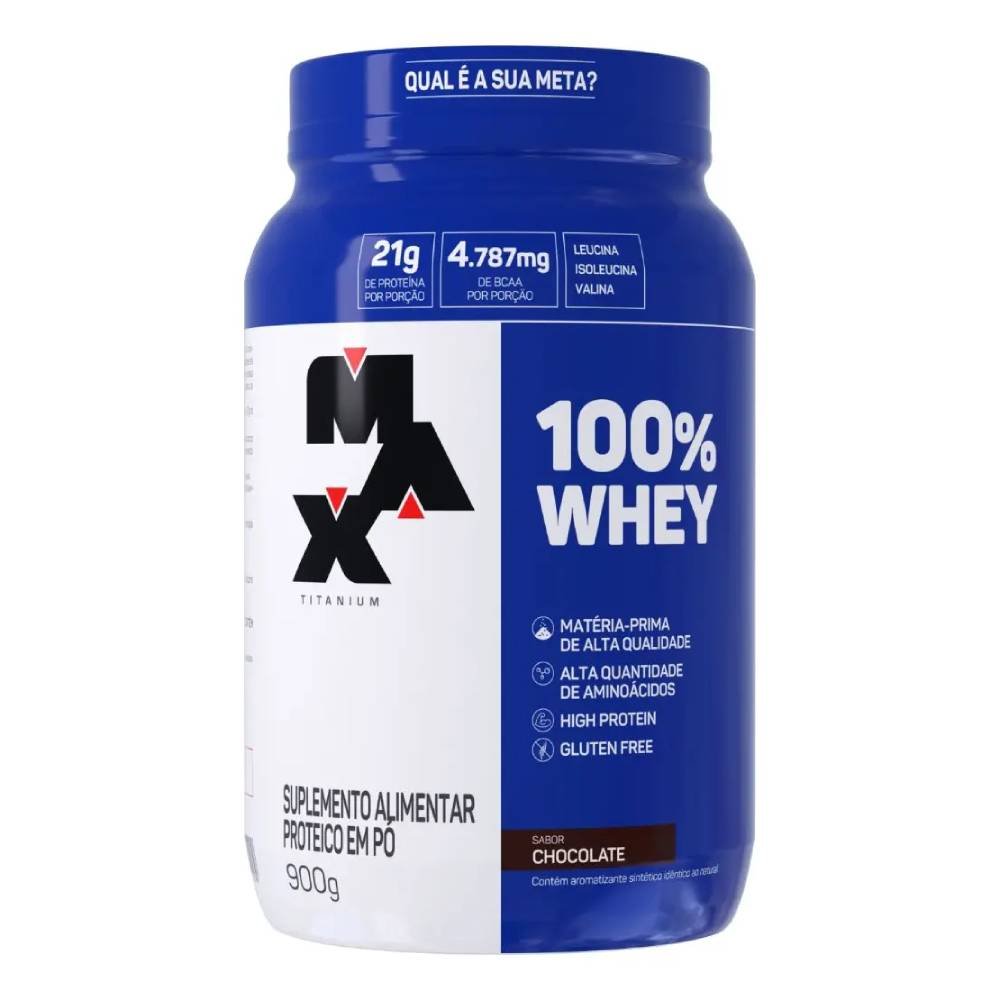Whey 100% Concentrado Max Titanium Chocolate 900g