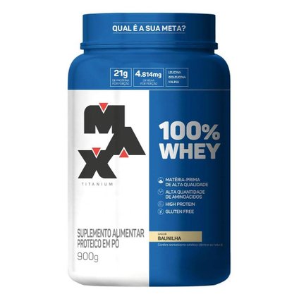 WHEY PROTEIN MAX TITANIUM 100% CONCENTRADO BAUNILHA 900G