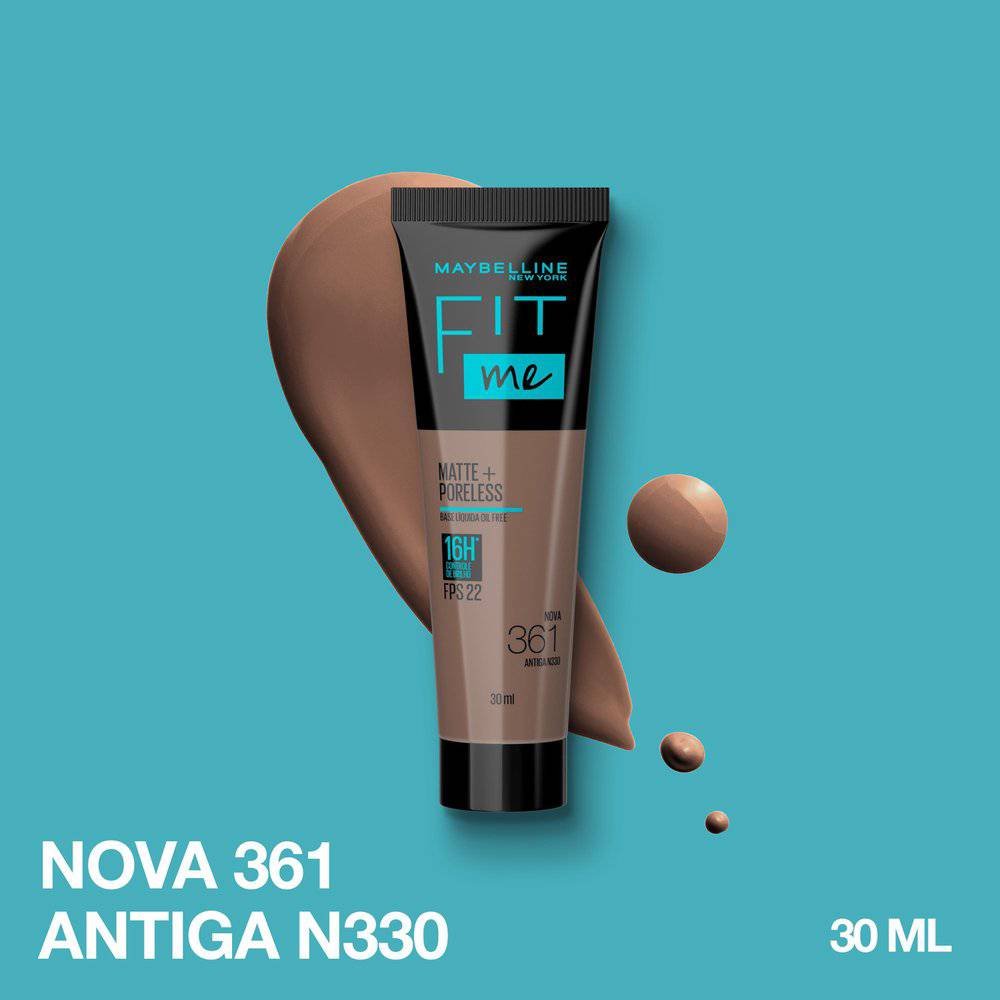 Base Líquida Maybelline Ny Fit Me Matte Fps 22 Cor 361 30ml - PanVel ...