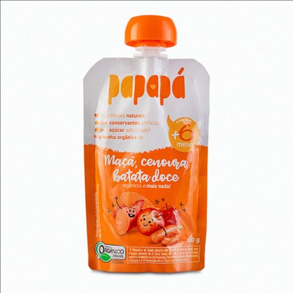 PAPINHA ORGÂNICA PAPAPÁ MAÇÃ, BATATA DOCE E CENOURA 100G