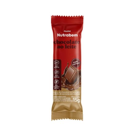 CHOCOLATE AO LEITE ZERO AÇUCAR PANVEL NUTRABEM 15G AV