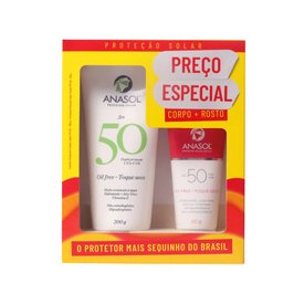 KIT PROTETOR SOLAR ANASOL FPS 50 CORPO 200G + FACIAL 60G