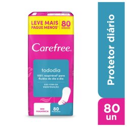 Carefree Protetor Diário Todo Dia Sem Perfume 80 Unidades