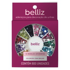 ADEREÇOS PARA DECORAÇÃO DE UNHAS BELLIZ COLORS- DISCO C/ 800 UNID
