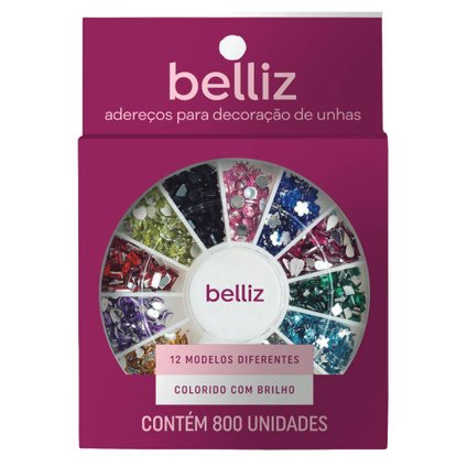 ADEREÇOS PARA DECORAÇÃO DE UNHAS BELLIZ COLORS- DISCO C/ 800 UNID