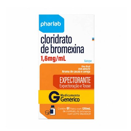 Cloridrato De Bromexina 1,6Mg/Ml Xarope Adulto 120Ml Pharlab Genérico