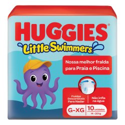 Fralda Descartável Para Praia E Piscina Huggies Little Swimmers G/xg Com 10 Unidades