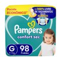 Kit Chá De Fralda Pampers Confort Sec Tamanho G 98 Unidades + Lenços Umedecidos Aloe Vera Leve 4 Pague 3 Com 48 Unidades