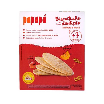 BISCOITO INFANTIL PAPAPÁ MAÇÃ E ABÓBORA 36G