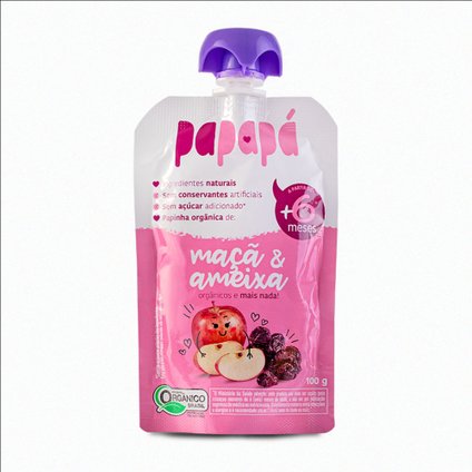 PAPINHA ORGÂNICA PAPAPÁ MAÇÃ E AMEIXA 100G
