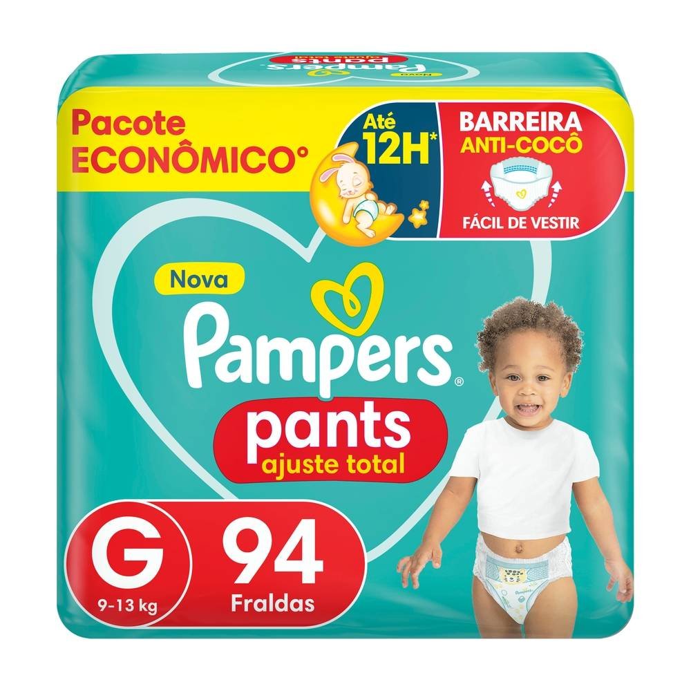 Fralda Pampers Pants Max Ajuste Total G Com 94 Unidades