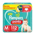 FRALDA PAMPERS PANTS MAX AJUSTE TOTAL M COM 112 UNIDADES