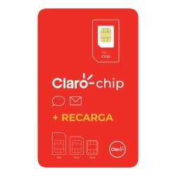 Chip Sim Card Claro Pré-pago Com Recarga R$10,00