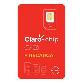 CHIP SIM CARD CLARO PRÉ-PAGO COM RECARGA R$10,00