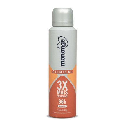 DESODORANTE CLINICAL CONFORTO AEROSSOL ANTITRANSPIRANTE MONANGE FEMININO 150ML