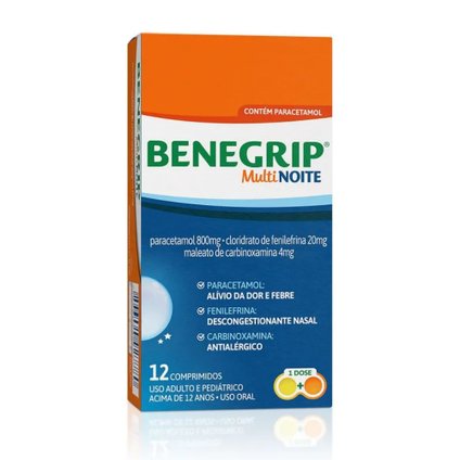 ANTIGRIPAL BENEGRIP MULTI NOITE 12 COMPRIMIDOS