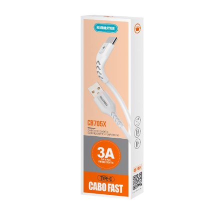 CABO FAST TIPO-C KIMASTER BRANCO 1,0M