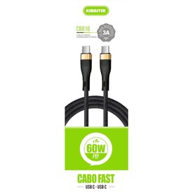CABO TIPO-C KIMASTER PRETO PARA USB-C 1,0M