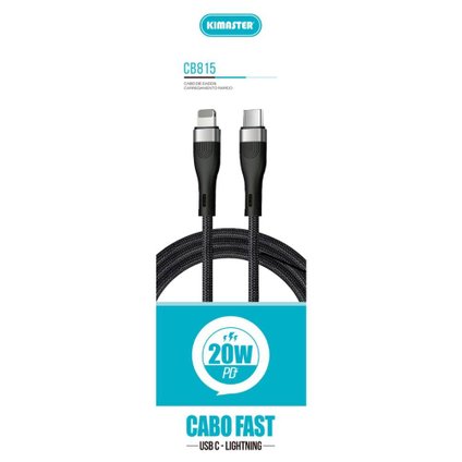 CABO LIGHTNIN KIMASTES IPHONE PRETO PARA USB-C 1,0M
