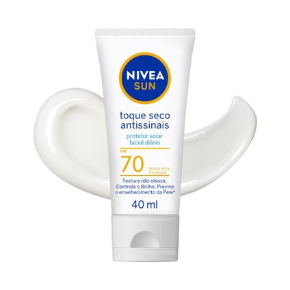 PROTETOR SOLAR FACIAL NIVEA SUN TOQUE SECO ANTISSINAIS FPS70 40ML