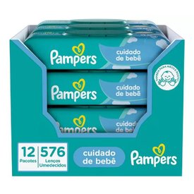 LENÇOS UMEDECIDOS PAMPERS CUIDADO DE BEBÊ 576 UNIDADES