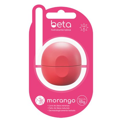 HIDRATANTE LABIAL BETA MORANGO FPS6 9,5G