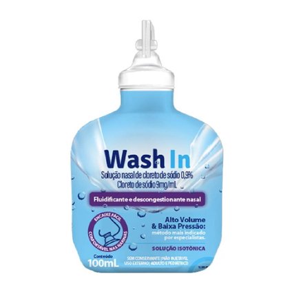 WASH IN SOLUÇÃO NASAL DE CLORETO DE SÓDIO 0,9% 100ML TWIST OFF