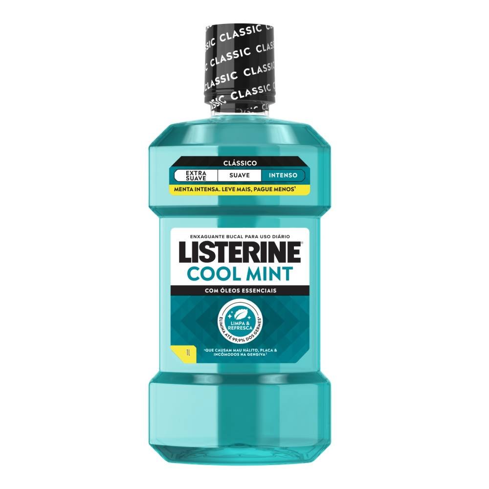 Enxaguante Bucal Listerine Cool Mint Refrescância Intensa 1l