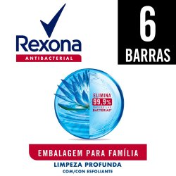 Kit Sabonete Em Barra Rexona Antibacterial Limpeza Profunda 6 Unidades - 84g Cada