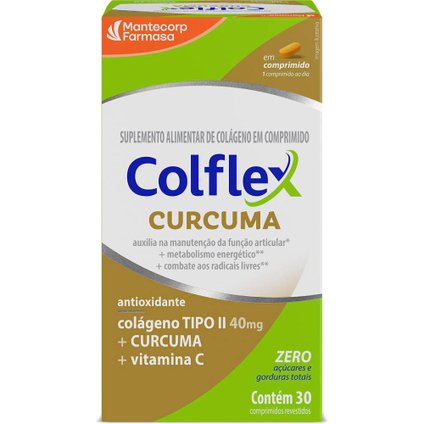 COLÁGENO COLFLEX CURCUMA TIPO II + CÚRCUMA + VITAMINA C 30 COMPRIMIDOS