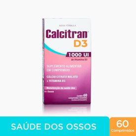 CALCITRAN D3 1.000UI CÁLCIO CITRATO MALATO COM VITAMINA D 60 COMPRIMIDOS