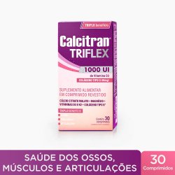 Calcitran Triflex Cálcio Colágeno Tipo 2 Magnésio, Vit. D E K 30 Comprimidos