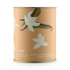 DUO SABONETE EM BARRA PANVEL CASA VANILLA COM 90G E LENÇO ESTAMPADO