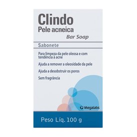 SABONETE EM BARRA CLINDO PARA PELE ACNEICA BAR SOAP 100G