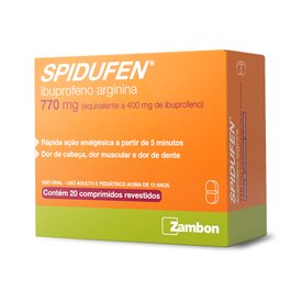 SPIDUFEN 770MG IBUPROFENO 400MG+ ARGININA 370MG ZAMBON 20 COMPRIMIDOS REVESTIDOS