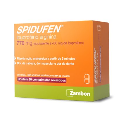 SPIDUFEN 770MG IBUPROFENO 400MG+ ARGININA 370MG ZAMBON 20 COMPRIMIDOS REVESTIDOS