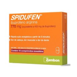 Spidufen 770mg Ibuprofeno 400mg+ Arginina 370mg Zambon 10 Comprimidos Revestidos
