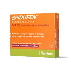 SPIDUFEN 770MG IBUPROFENO 400MG+ ARGININA 370MG ZAMBON 6 COMPRIMIDOS REVESTIDOS
